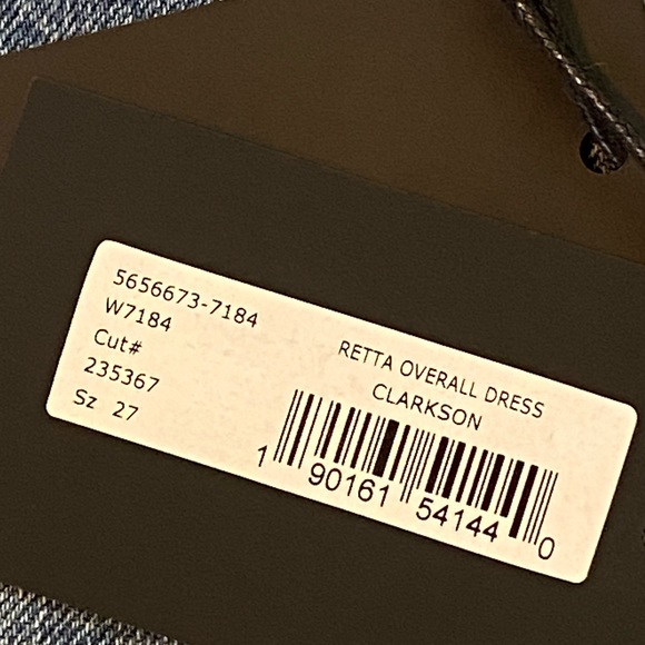 NWT Paige Retta Overall Denim Short Dress Size 27 - Picture 12 of 12